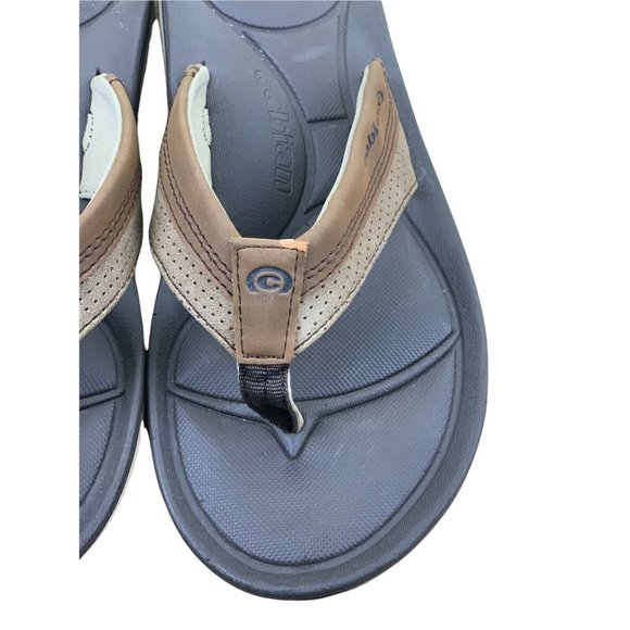 Cobian Floater Flip Flop Sandals Mocha Brown Black Mens Size S 3.5-6 - Picture 3 of 8